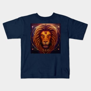 Zodiac Sign LEO - Fantasy Illustration of astrology Leo Kids T-Shirt